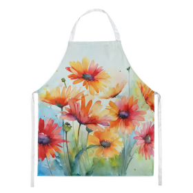 Flowers in Watercolor Apron (Dog Breed: Gerbera Daisies 1573, size: large)