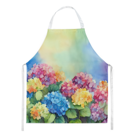 Flowers in Watercolor Apron (Dog Breed: Hydrangeas 1574, size: large)