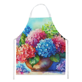 Flowers in Watercolor Apron (Dog Breed: Hydrangeas 1576, size: large)