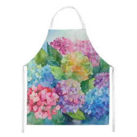 Flowers in Watercolor Apron (Dog Breed: Hydrangeas 1577, size: large)