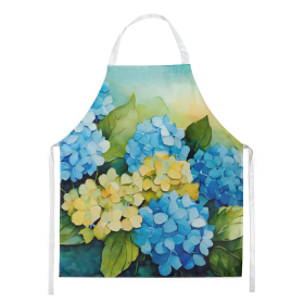 Flowers in Watercolor Apron (Dog Breed: Hydrangeas 1578, size: large)