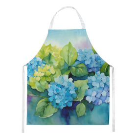 Flowers in Watercolor Apron (Dog Breed: Hydrangeas 1579, size: large)