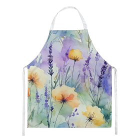 Flowers in Watercolor Apron (Dog Breed: Lavender 1581, size: large)