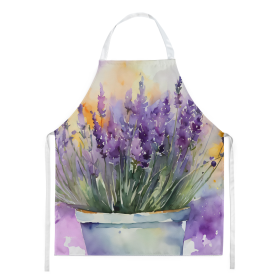 Flowers in Watercolor Apron (Dog Breed: Lavender 1584, size: large)