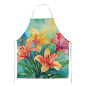 Flowers in Watercolor Apron (Dog Breed: Lilies 1585, size: large)