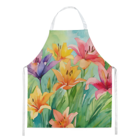 Flowers in Watercolor Apron (Dog Breed: Lilies 1586, size: large)