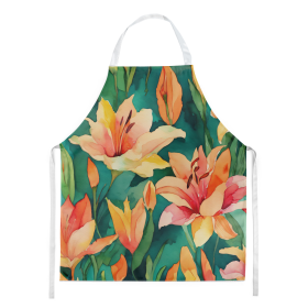 Flowers in Watercolor Apron (Dog Breed: Lilies 1587, size: large)