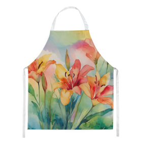 Flowers in Watercolor Apron (Dog Breed: Lilies 1588, size: large)