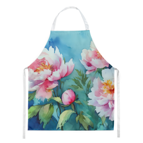 Flowers in Watercolor Apron (Dog Breed: Peonies 1593, size: large)