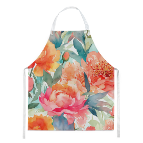 Flowers in Watercolor Apron (Dog Breed: Peonies 1596, size: large)