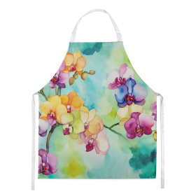 Flowers in Watercolor Apron (Dog Breed: Orchids 1598, size: large)