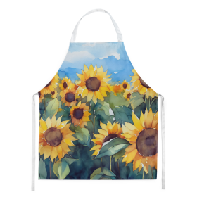 Flowers in Watercolor Apron (Dog Breed: Sunflowers 1610, size: large)