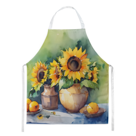 Flowers in Watercolor Apron (Dog Breed: Sunflowers 1612, size: large)