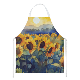 Flowers in Watercolor Apron (Dog Breed: Sunflowers 1614, size: large)
