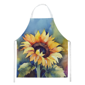 Flowers in Watercolor Apron (Dog Breed: Sunflowers 1615, size: large)