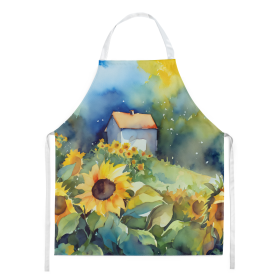 Flowers in Watercolor Apron (Dog Breed: Sunflowers 1616, size: large)