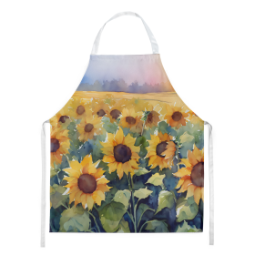 Flowers in Watercolor Apron (Dog Breed: Sunflowers 1617, size: large)