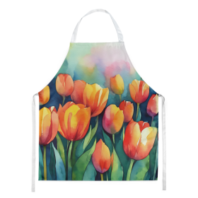 Flowers in Watercolor Apron (Dog Breed: Tulips 1620, size: large)