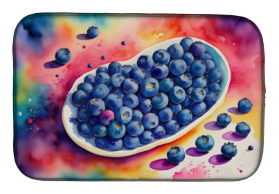 Colorful Fruit Dish Drying Mat (Dog Breed: Blueberries 1832, size: 14  x 21")
