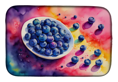 Colorful Fruit Dish Drying Mat (Dog Breed: Blueberries 1833, size: 14  x 21")