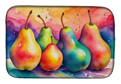Colorful Fruit Dish Drying Mat (Dog Breed: Pears 1839, size: 14  x 21")