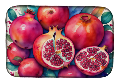 Colorful Fruit Dish Drying Mat (Dog Breed: Pomegranates 1842, size: 14  x 21")