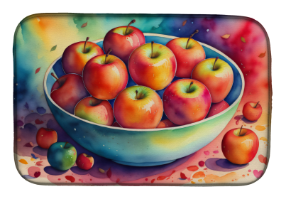 Colorful Fruit Dish Drying Mat (Dog Breed: Apples 1845, size: 14  x 21")