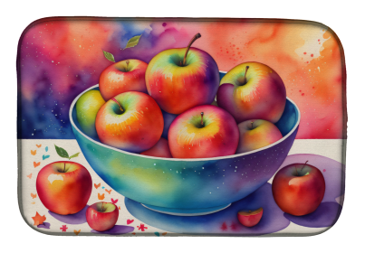 Colorful Fruit Dish Drying Mat (Dog Breed: Apples 1846, size: 14  x 21")