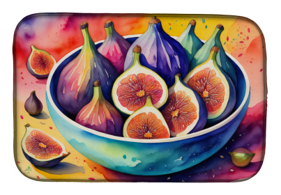 Colorful Fruit Dish Drying Mat (Dog Breed: Figs 1849, size: 14  x 21")