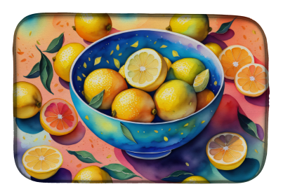 Colorful Fruit Dish Drying Mat (Dog Breed: Lemons 1850, size: 14  x 21")