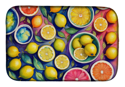 Colorful Fruit Dish Drying Mat (Dog Breed: Lemons 1851, size: 14  x 21")