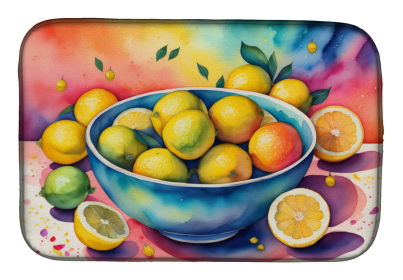 Colorful Fruit Dish Drying Mat (Dog Breed: Lemons 1852, size: 14  x 21")