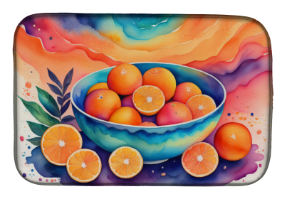 Colorful Fruit Dish Drying Mat (Dog Breed: Oranges 1855, size: 14  x 21")