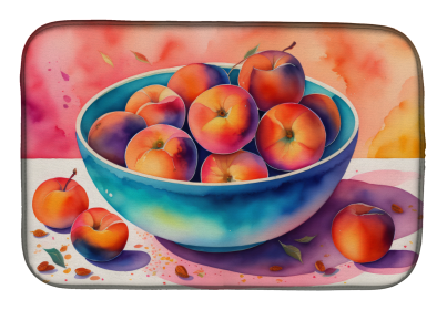 Colorful Fruit Dish Drying Mat (Dog Breed: Peaches 1856, size: 14  x 21")