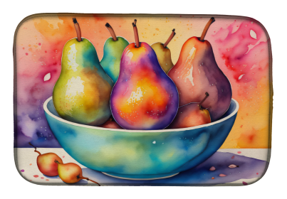 Colorful Fruit Dish Drying Mat (Dog Breed: Pears 1857, size: 14  x 21")
