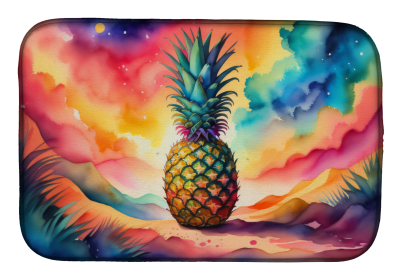 Colorful Fruit Dish Drying Mat (Dog Breed: Pineapple 1859, size: 14  x 21")