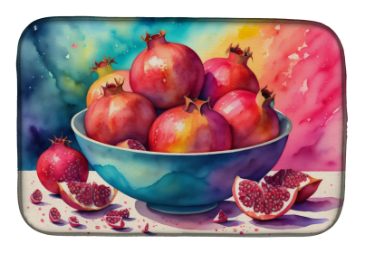 Colorful Fruit Dish Drying Mat (Dog Breed: Pomegranates 1861, size: 14  x 21")