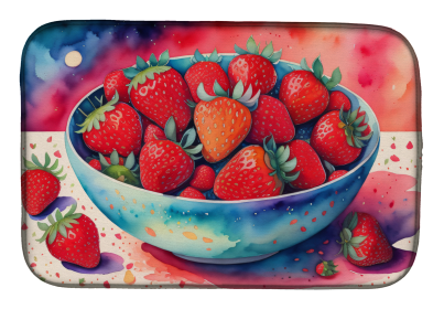 Colorful Fruit Dish Drying Mat (Dog Breed: Strawberries 1863, size: 14  x 21")