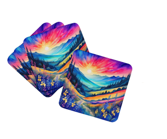 Colorful Flowers Foam Coasters (Design: Annual Larkspur 1924, size: 3.5)