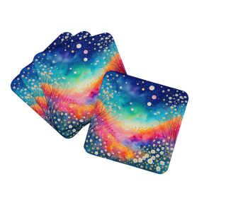 Colorful Flowers Foam Coasters (Design: Gypsophila 1962, size: 3.5)
