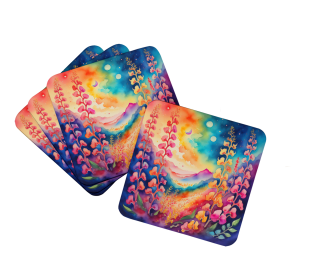 Colorful Flowers Foam Coasters (Design: Snapdragon 1991, size: 3.5)