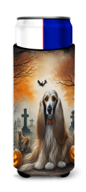 Spooky Halloween Hugger for Ultra Slim Cans (Dog Breed: Afghan Hound 2003, size: Slim Can)