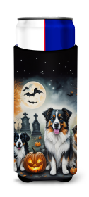 Spooky Halloween Hugger for Ultra Slim Cans (Dog Breed: Australian Shepherd 2009, size: Slim Can)