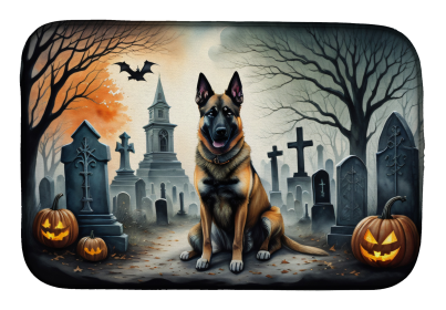 Spooky Halloween Dish Drying Mat (Dog Breed: Belgian Malinois 2013, size: 14  x 21")