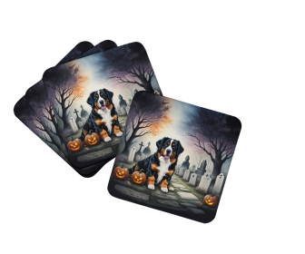 Spooky Halloween Foam Coasters (Dog Breed: Bernese Mountain Dog 2014, size: 3.5)