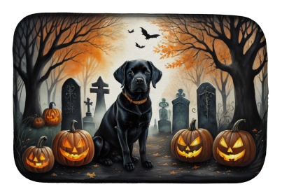 Spooky Halloween Dish Drying Mat (Dog Breed: Labrador Retriever  2015, size: 14  x 21")