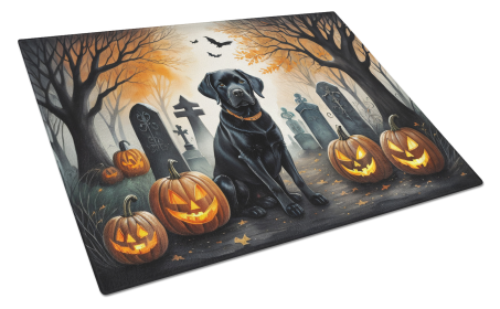 Spooky Halloween Glass Cutting Board (Dog Breed: Labrador Retriever  2015, size: large)