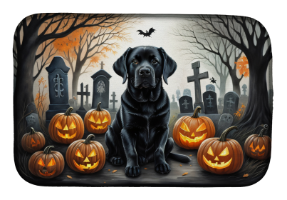 Spooky Halloween Dish Drying Mat (Dog Breed: Labrador Retriever  2016, size: 14  x 21")