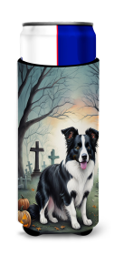 Spooky Halloween Hugger for Ultra Slim Cans (Dog Breed: Border Collie  2018, size: Slim Can)