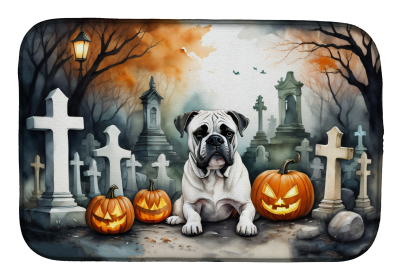 Spooky Halloween Dish Drying Mat (Dog Breed: Boxer  2024, size: 14  x 21")